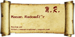 Masan Radomér névjegykártya